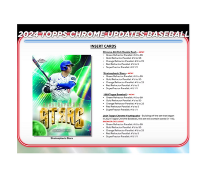 2024 Topps Chrome Update Series Baseball Hobby Jumbo Box