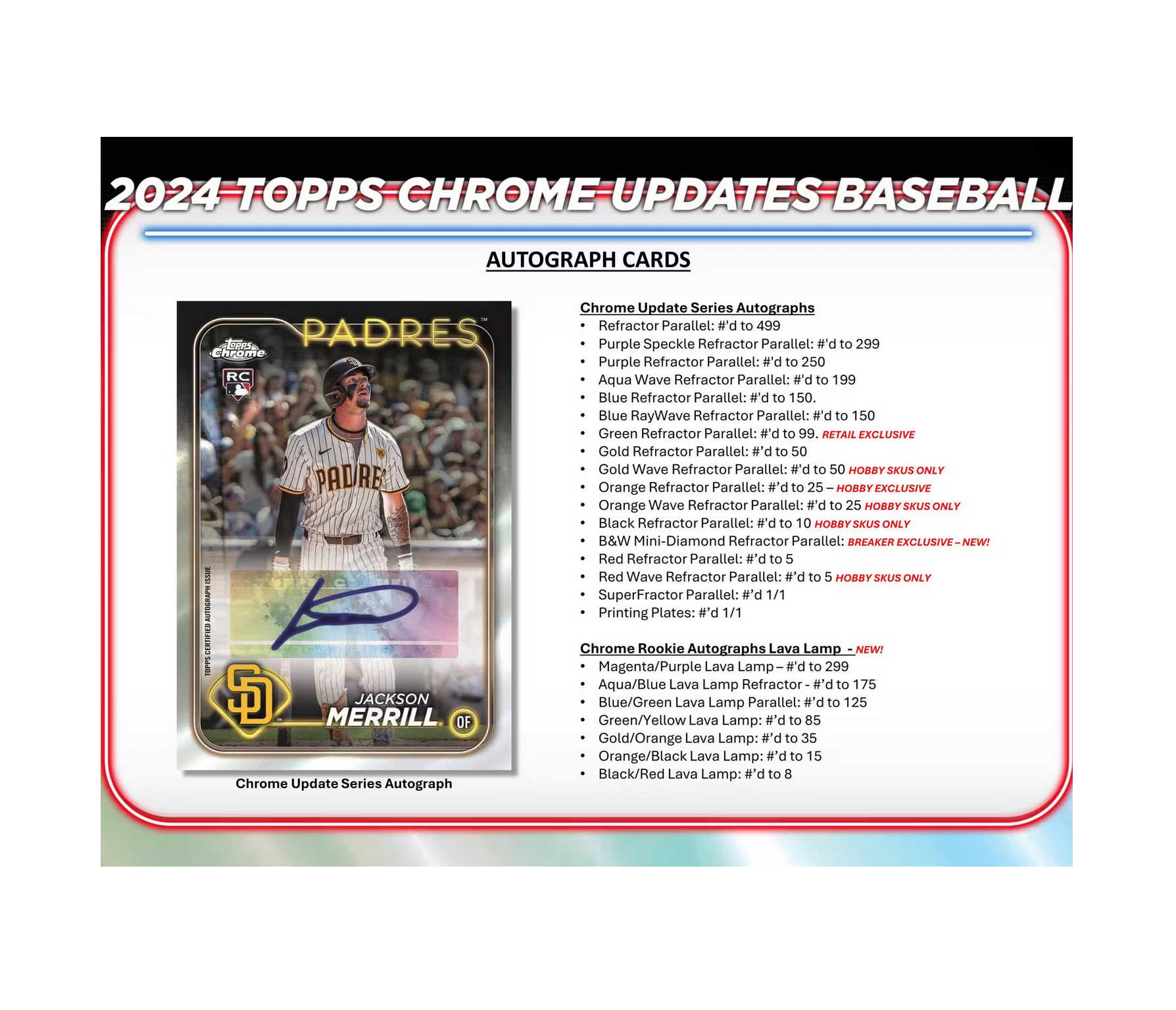 2024 Topps Chrome Update Series Baseball Hobby Jumbo Box