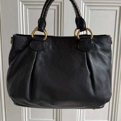 PreOwned Miu Miu Vitello Leather Black Shoulder Bag