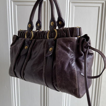 PreOwned Miu Miu Vitello Purple Leather Handbag